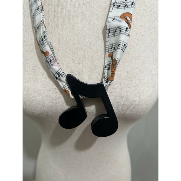 This Is  A Necklace With A Wooden Two - Eighth Note Pendant - Picture 3 of 5